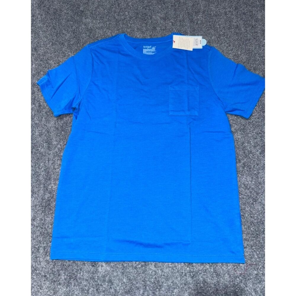 Cat & Jack Boys Blue Short Sleeve Pocket T-Shirt Size 10/12 Crew Neck